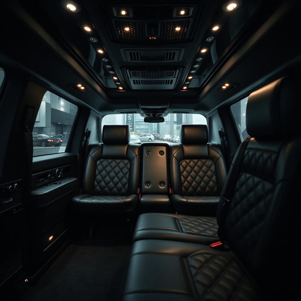 Interior of an armored SUV